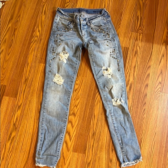 Guess Denim - Guess Jeans,light Blue,with Studs Size 25